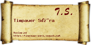 Timpauer Sára névjegykártya