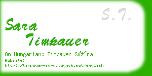 sara timpauer business card